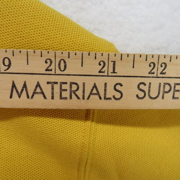 LL Bean Polo Shirt Mens Size 3XL Tall Yellow 2 Button Short Sleeve Waffle Knit - Picture 6 of 8